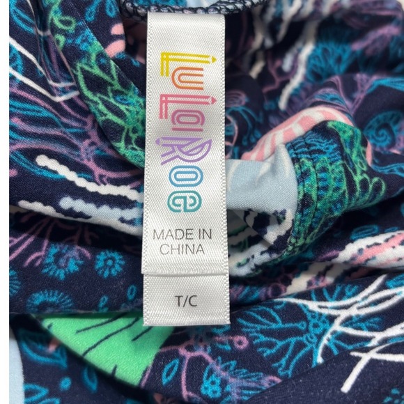 LuLaRoe Womens Leggings Size TC Blue Purple Pink Jellyfish Tall & Curvy NWT - Picture 3 of 4